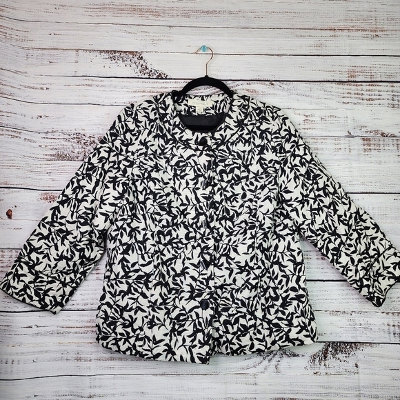 APPLESEED'S PLUS SIZE 14 BLACK WHITE‎ BLAZER COAT JACKET - Picture 4 of 10